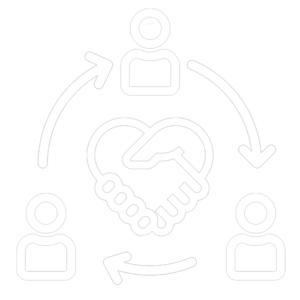 Piktogramm-Engagement für Miteinander-weiß
