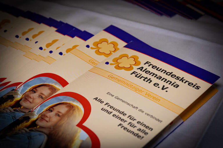 Flyerauslage des Freundeskreis Alemannia Fürth e.V., Variante 2023